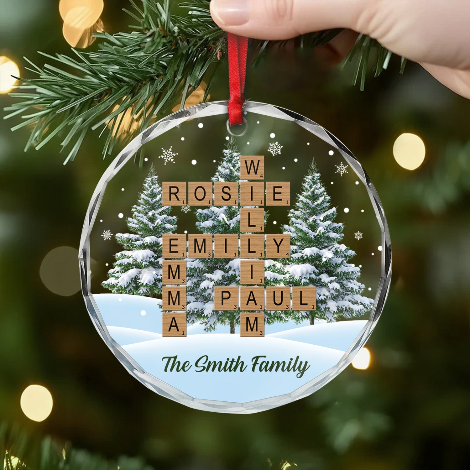 7093OUS2 glass crossword puzzle ornament_ custom christmas gifts for family 7093OKQ5I