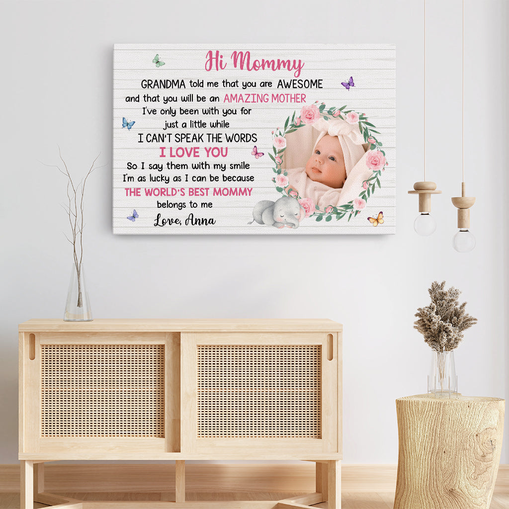 7098CUS3 custom photo canvas prints gifts from baby to mom_ dad 7098C8VAK