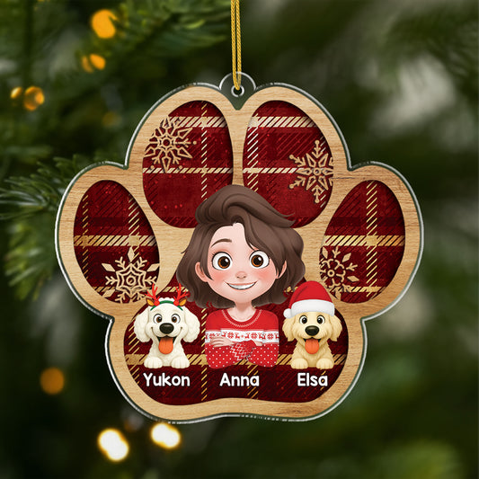 7104OUS1 acrylic dog paw print ornament_ custom christmas gifts for dog owners 7104OKV5D