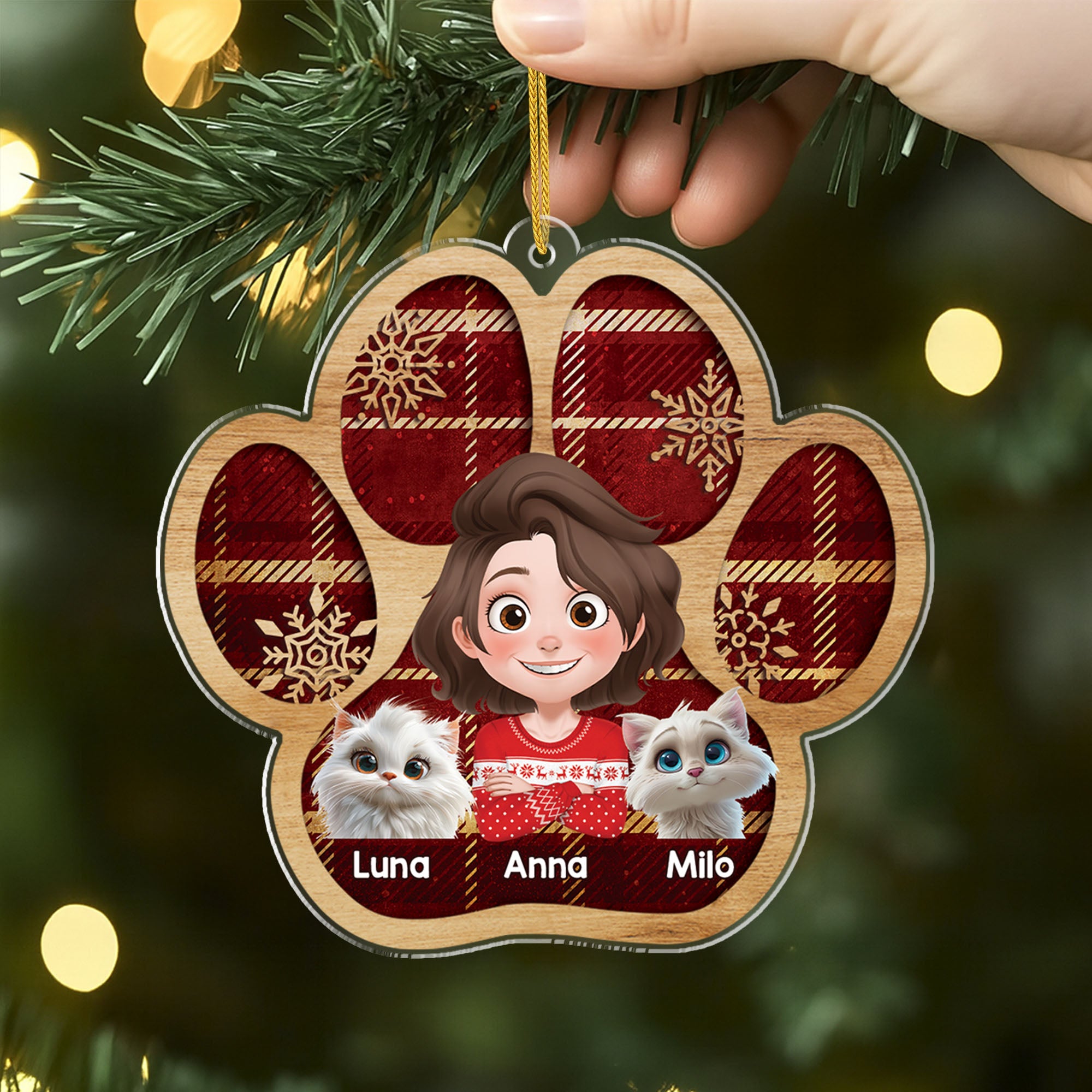 7104OUS2 acrylic cat paw print ornament_ custom christmas gifts for cat owners 7104OKV5D