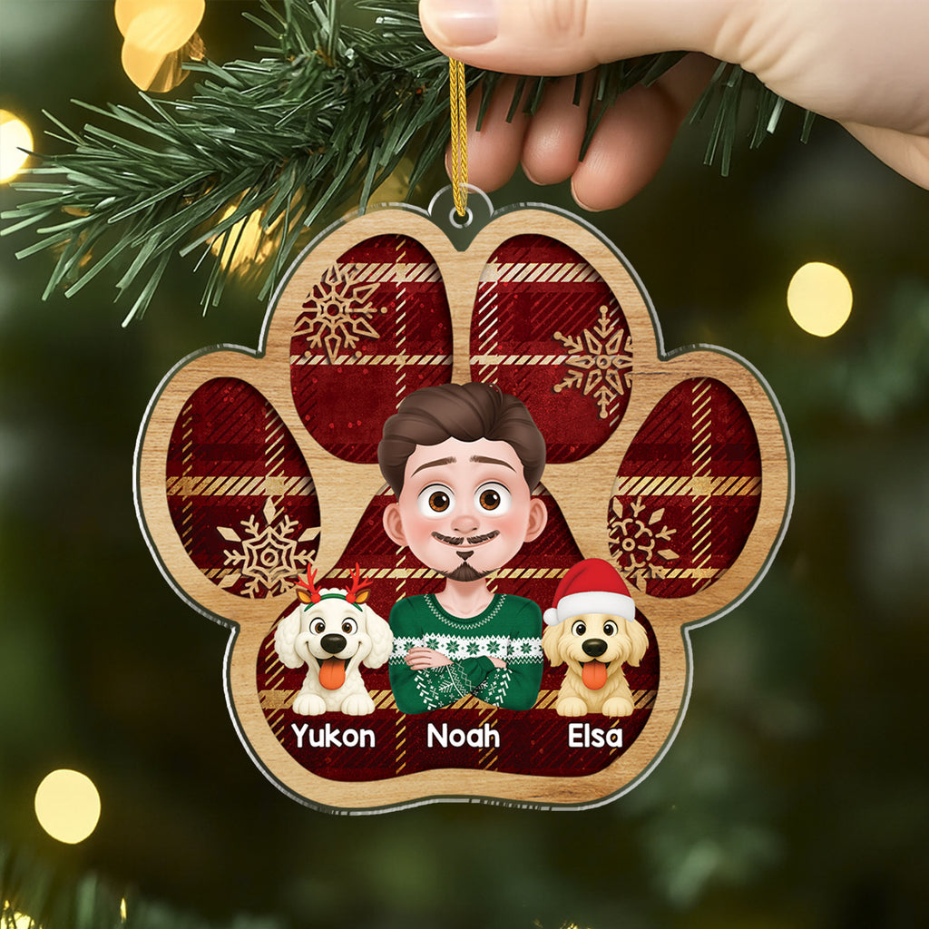 7104OUS2 acrylic dog paw print ornament_ custom christmas gifts for dog owners 7104OKV5D
