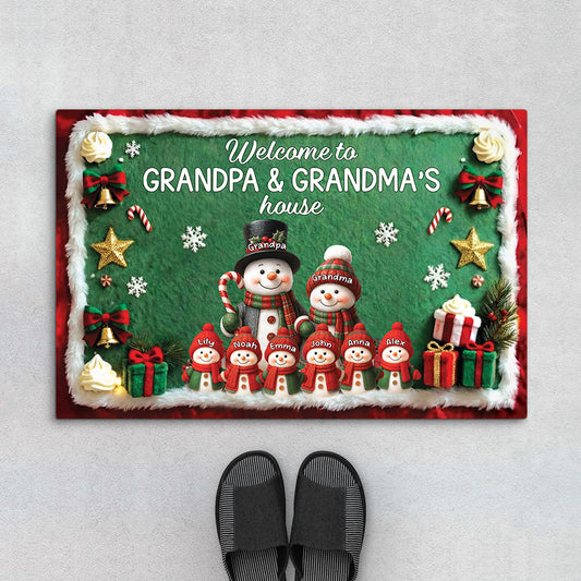 7126DUS1 welcome to grandma and grandpas house_ doormat custom family christmas gifts 7126D8PCA