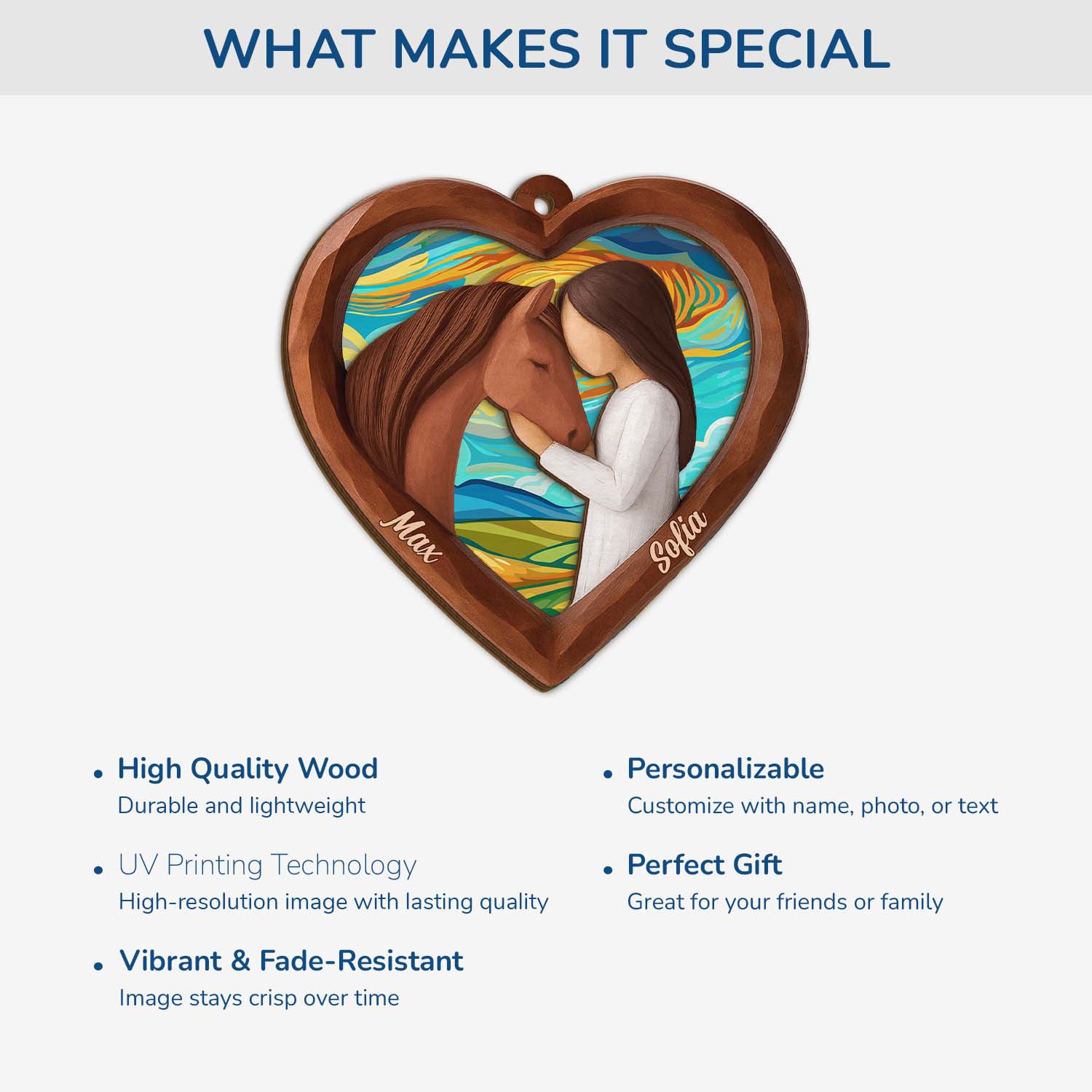 7135OUS4 2 layered wooden christmas ornaments custom gifts for horse lovers 7135O3L5U