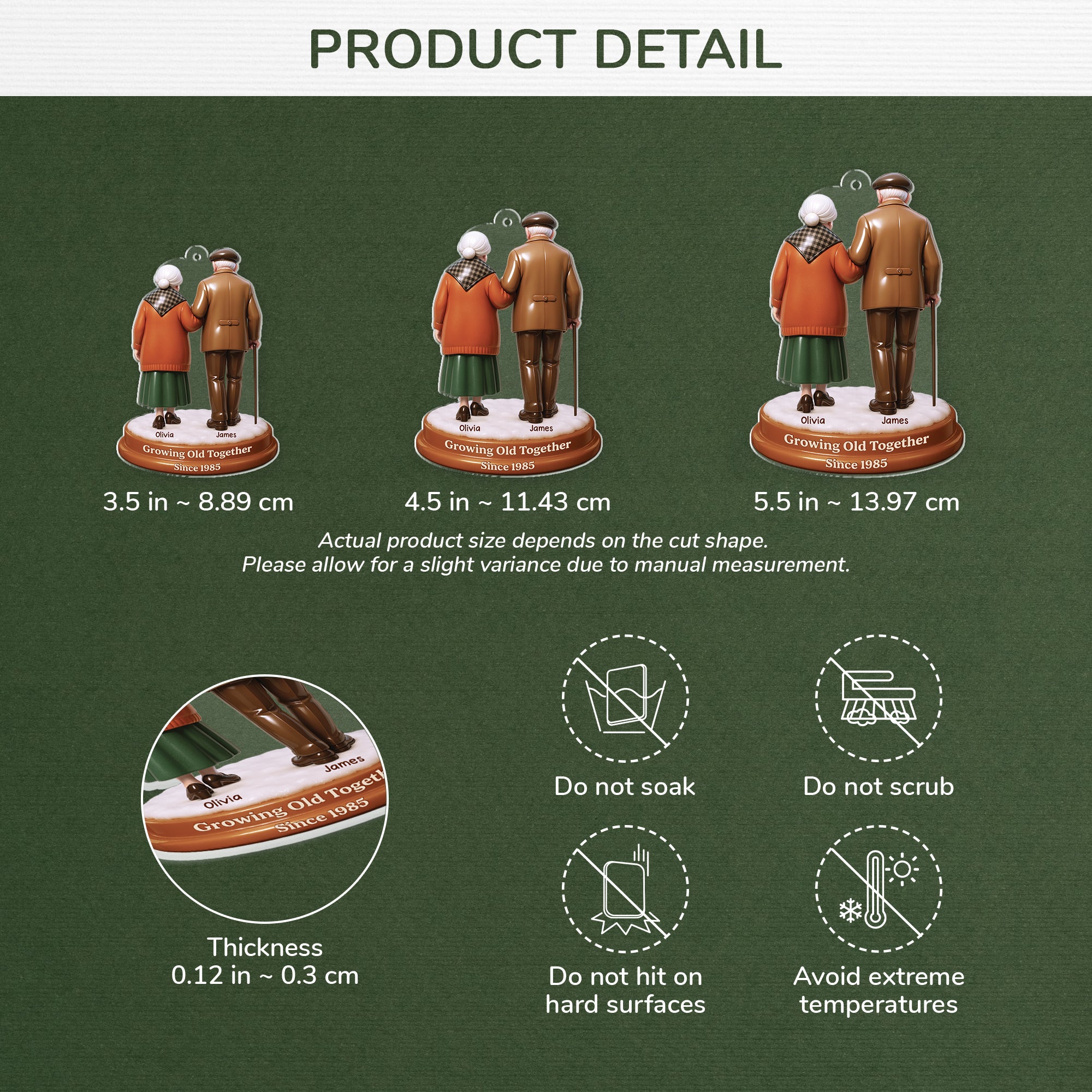 7148OUS3 3d printing effect custom acrylic christmas ornaments gifts for old couples 7148OTQNG