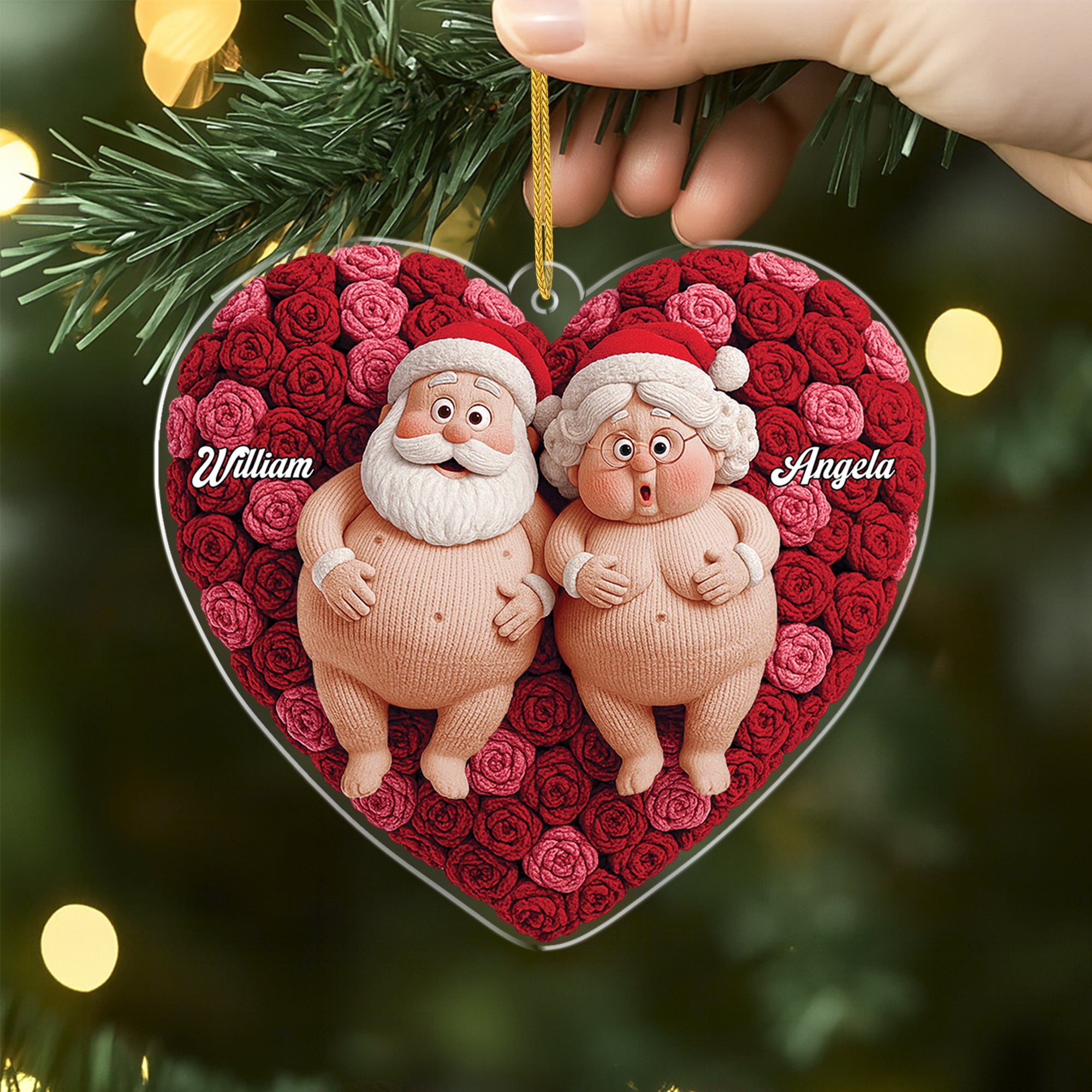 7150OUS2 3d printing effect acrylic naughty mr and mrs claus ornaments personalized xmas gifts 7150O3PQG