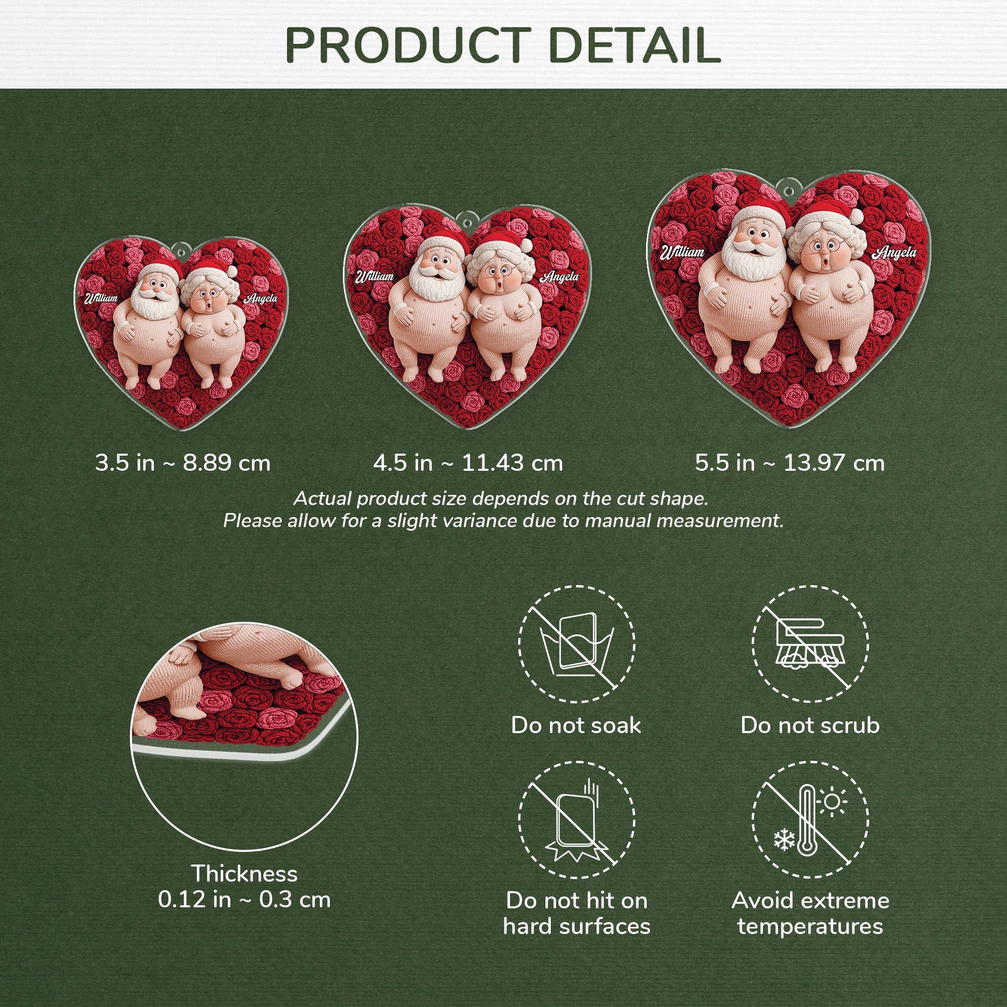 7150OUS3 3d printing effect acrylic naughty mr and mrs claus ornaments personalized xmas gifts 7150O3PQG