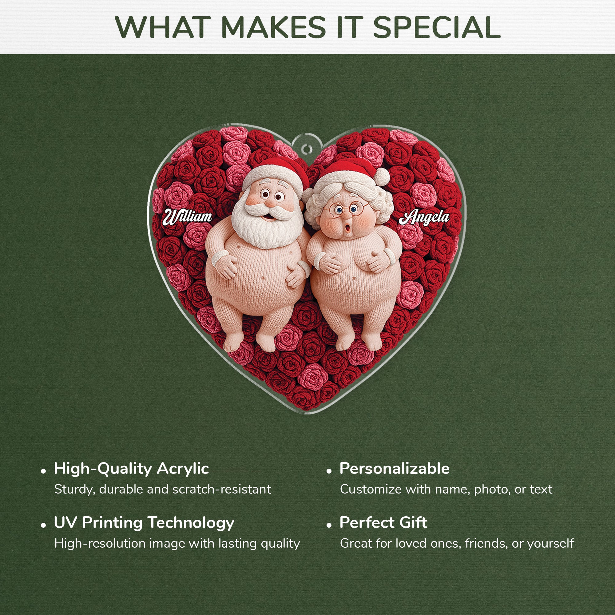 7150OUS4 3d printing effect acrylic naughty mr and mrs claus ornaments personalized xmas gifts 7150O3PQG