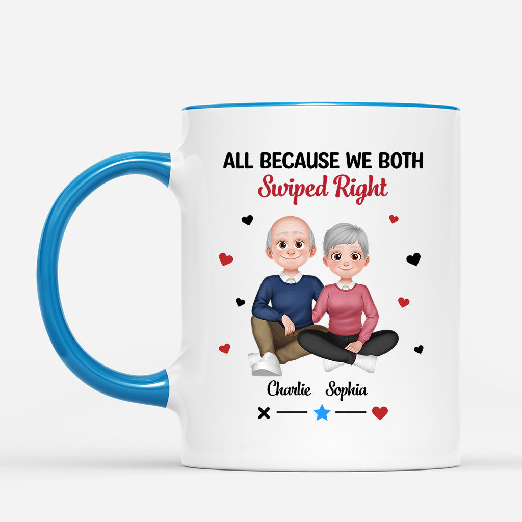7151MUS2 all because we both swiped right mug personalized gifts for couples 7151MKQMG