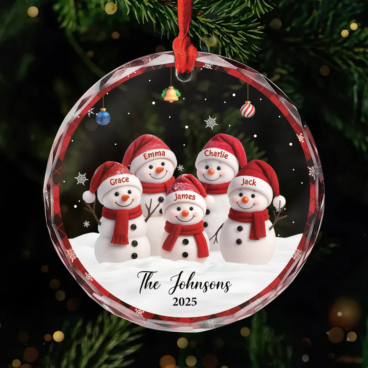 7153OUS1 glass snowman christmas ornaments personalized family gifts 7153O8T5I