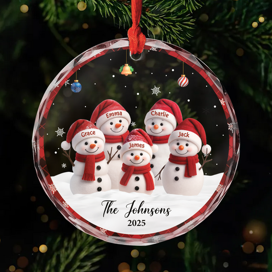 7153OUS1 glass snowman christmas ornaments personalized family gifts 7153O8T5I