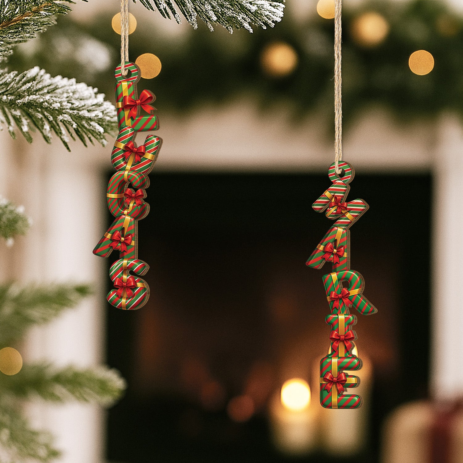 7154OUS2 3d printing effect 1 layered wooden name christmas ornaments custom gifts for him her 7154OTTMA