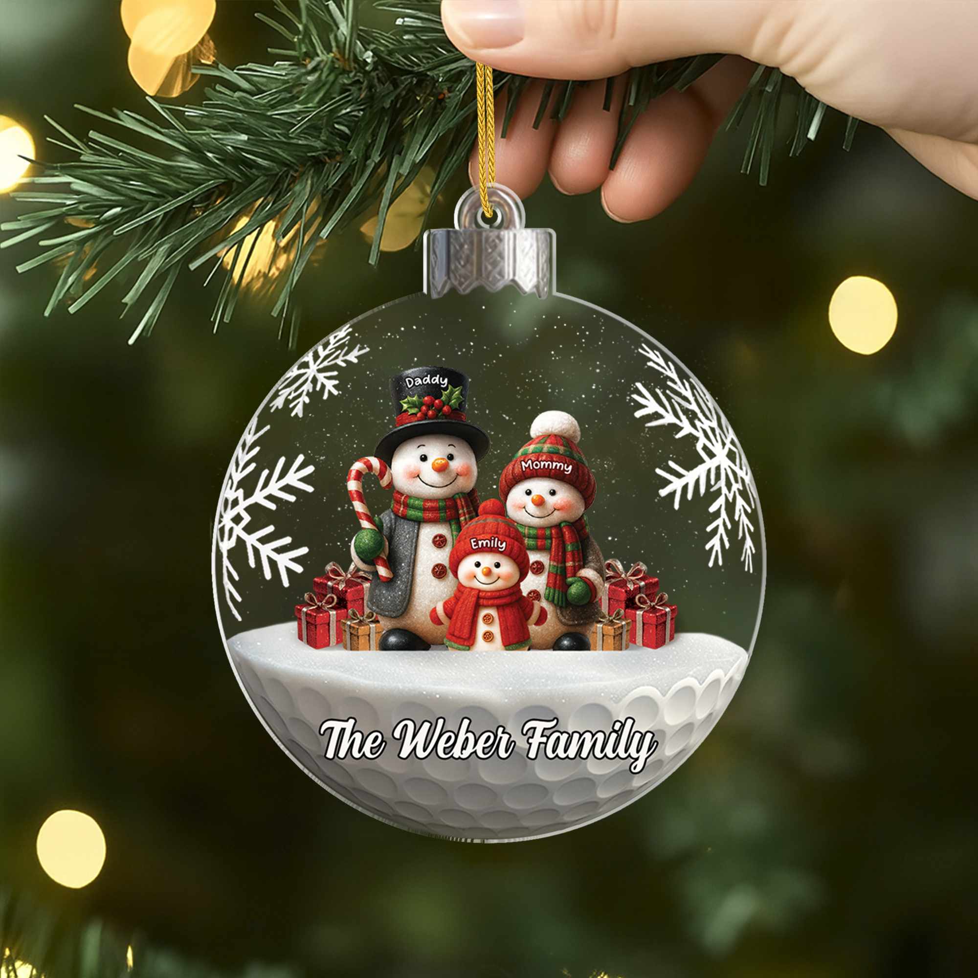 7156OUS2 3d printing effect acrylic snowman xmas ornaments custom family gifts 7156OTT5I