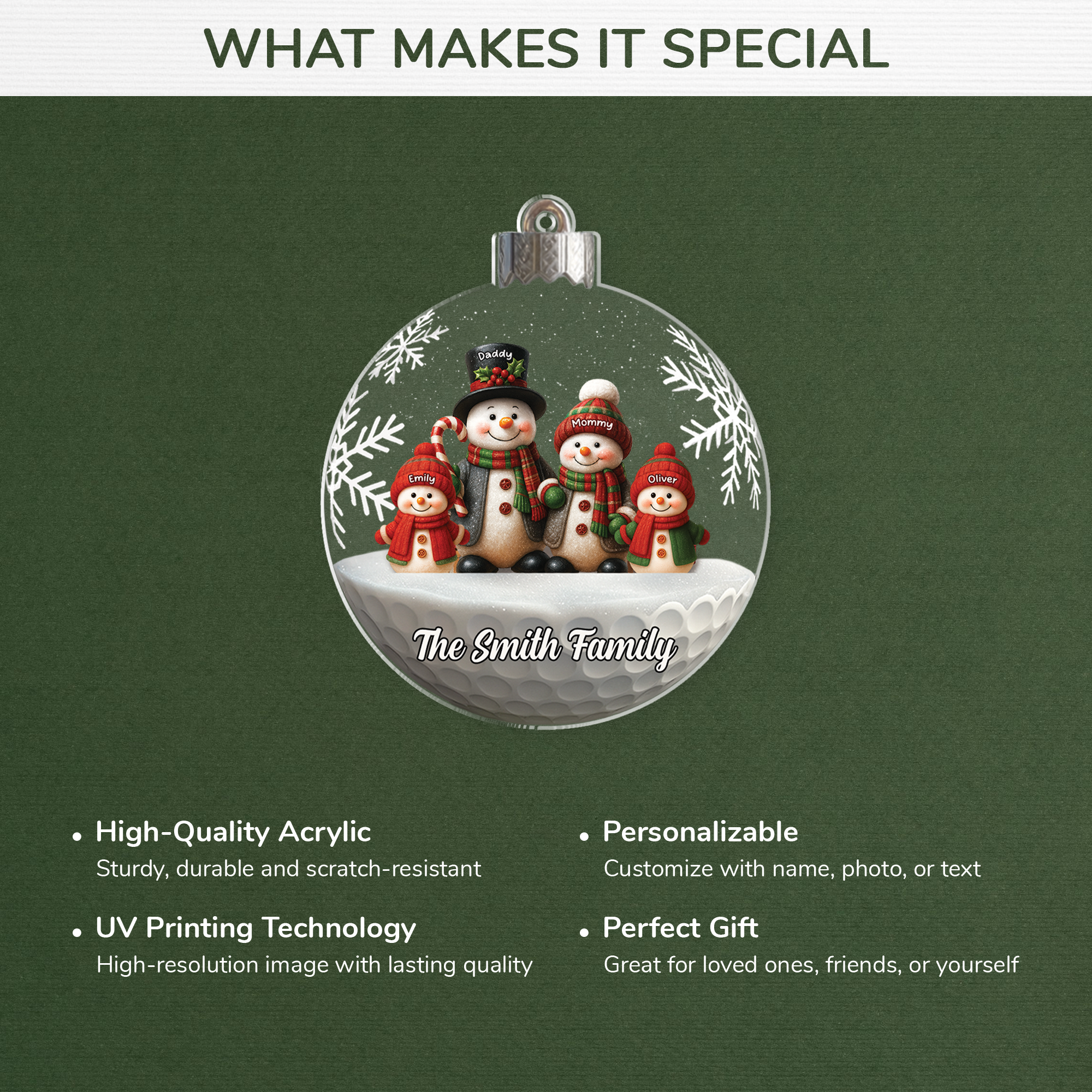 7156OUS4 3d printing effect acrylic snowman xmas ornaments custom family gifts 7156OTT5I