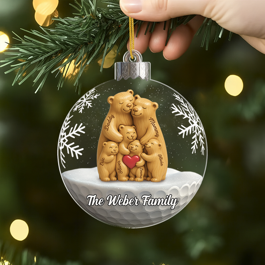 7158OUS2 3d printing effect acrylic bear family ornament personalized christmas gift 7158OTT5I