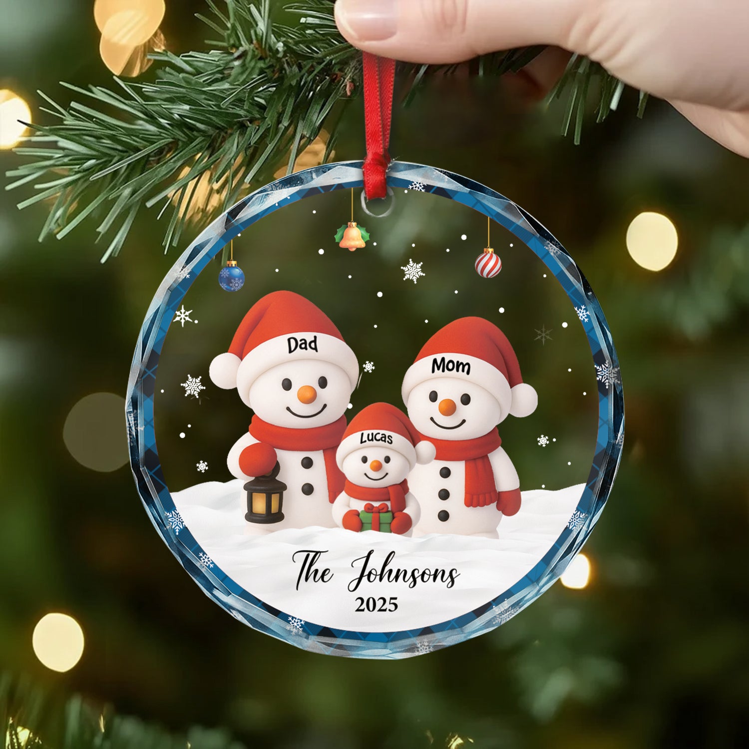 7177OUS2 glass snowman family ornament personalized xmas gifts 7177O3T5I