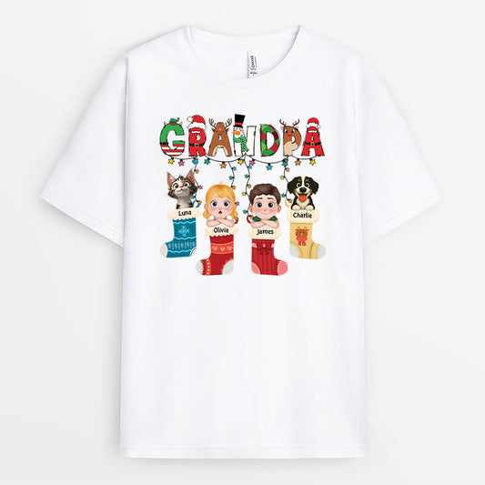 7194AUS1 personalized christmas t shirts gifts for grandma grandpa 7194A6KNB