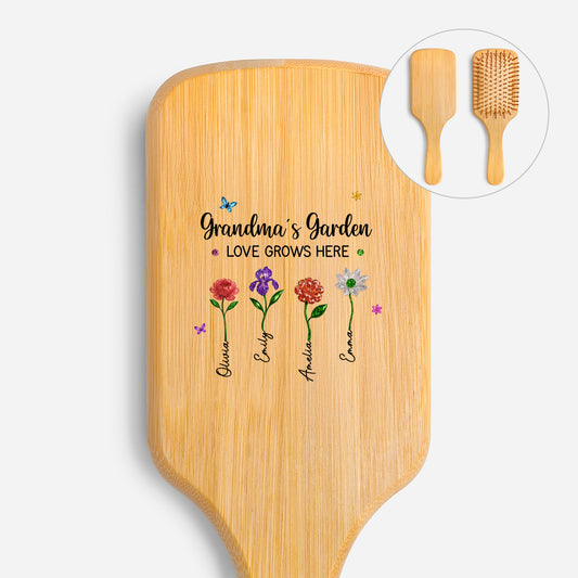 7211AUS1 custom uv printed bamboo hairbrush momgrandmas garden gifts 7211aq6q5a