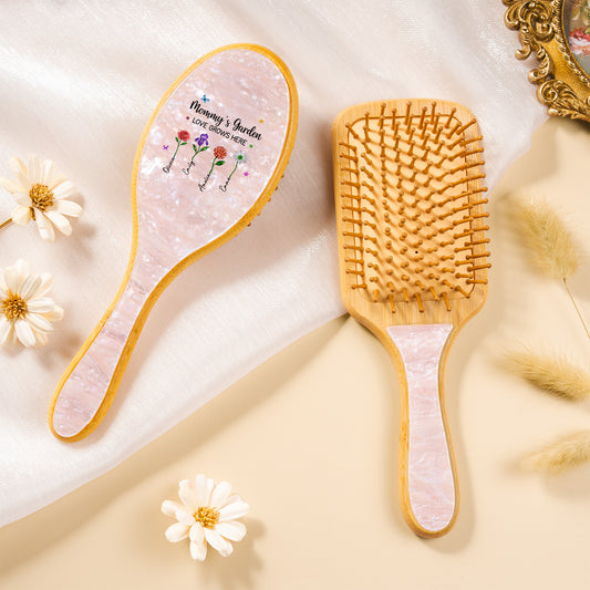 7211AUS2 custom uv printed acetate hairbrush momgrandmas garden gifts 7211aq6q5a