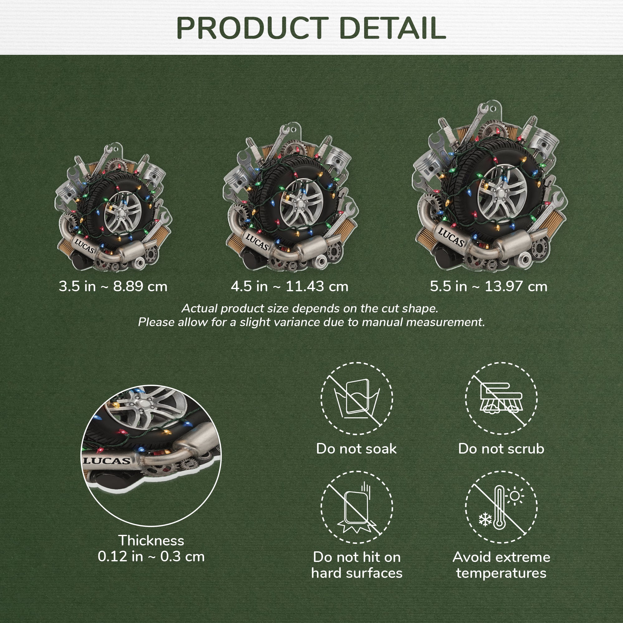 7230OUS3 3d printing effect acrylic mechanic ornament_ personalized christmas gift 7230OKVCB