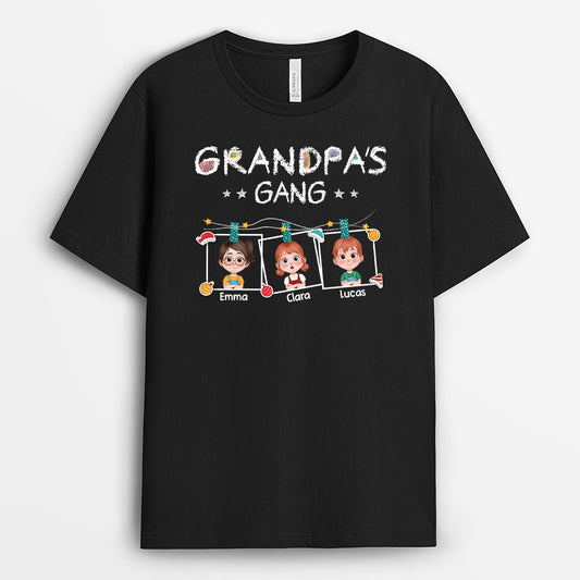 7255AUS1 grandpa shirts with grandkids names custom xmas gifts for grandparents 7255A