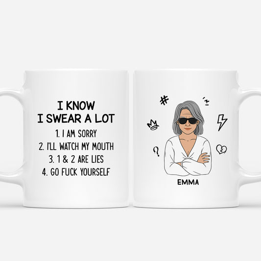 7257MUS1 i know i swear a lot mug_ with photo funny personalized gifts 7257MKLAA_1