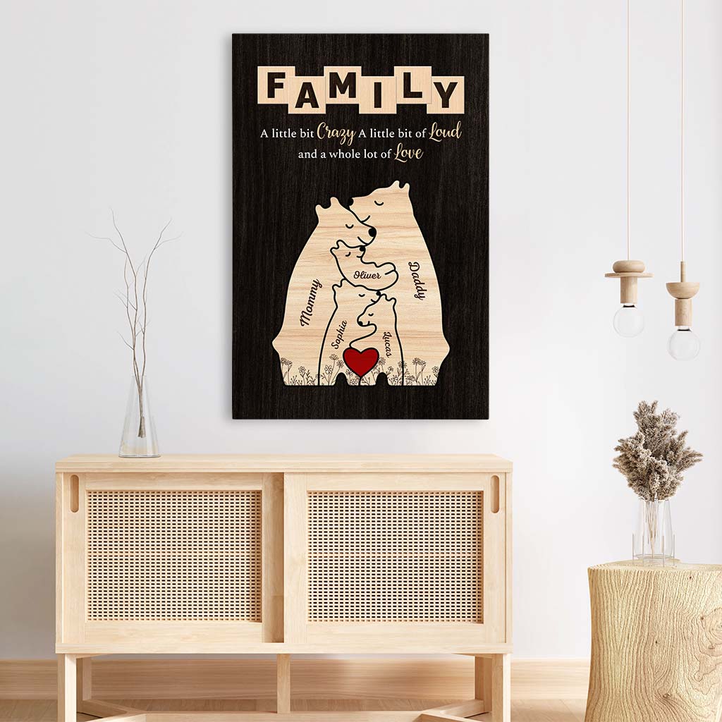 7266CUS3 custom bear family canvas family a little bit of crazy wall art_ 7266CTT5I