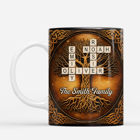 7302MUS1 crossword puzzle art mugs with names personalized family tree gifts 7302M6TWI