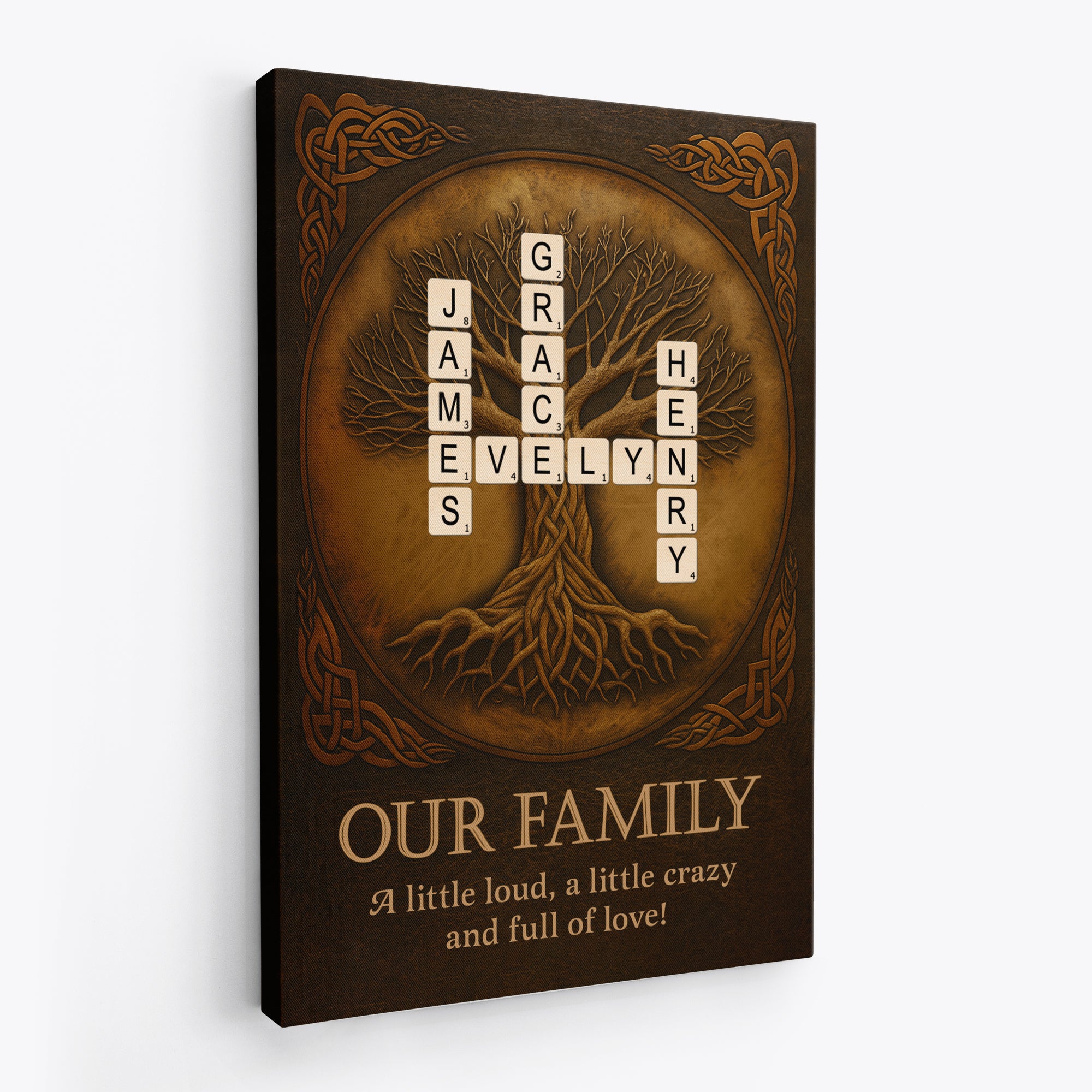 7303CUS2 personalized family name crossword canvas family tree wall art_ 7303C6TZI