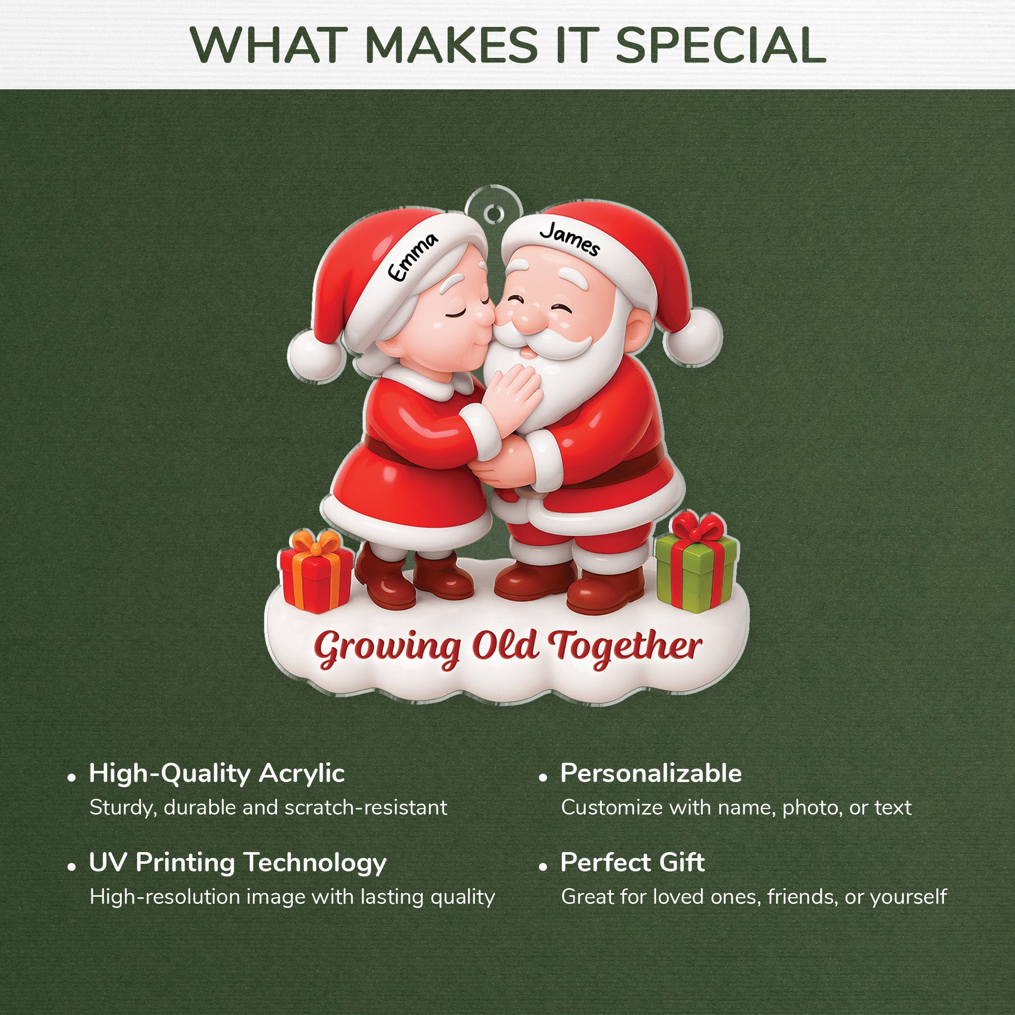7315OUS4 3d printing effect acrylic santa and mrs claus ornament_ custom xmas gifts for couples 7315O3Q5G