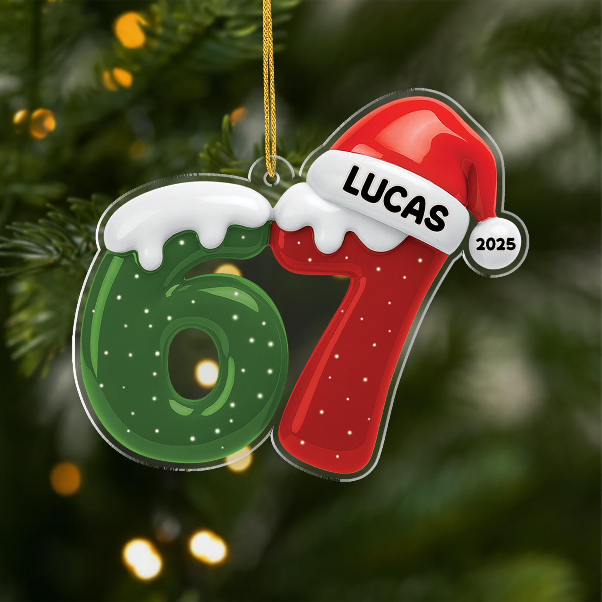 7316OUS1 3d printing effect acrylic six seven ornament custom christmas gifts for teens 7316OKV5B