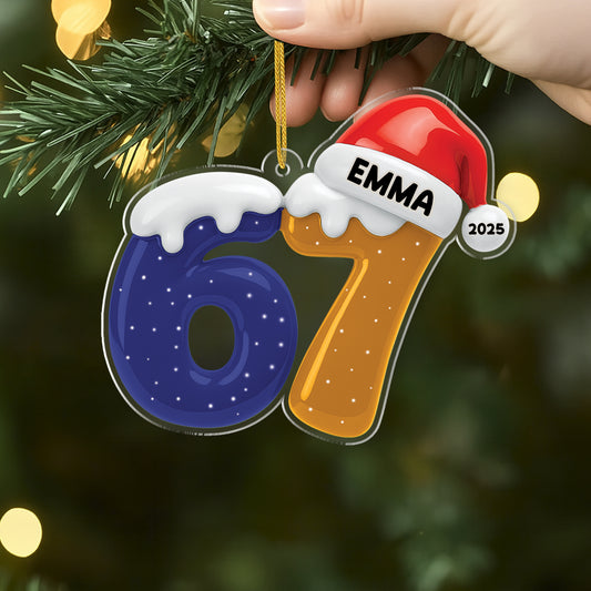 7316OUS2 3d printing effect acrylic six seven ornament custom christmas gifts for teens 7316OKV5B