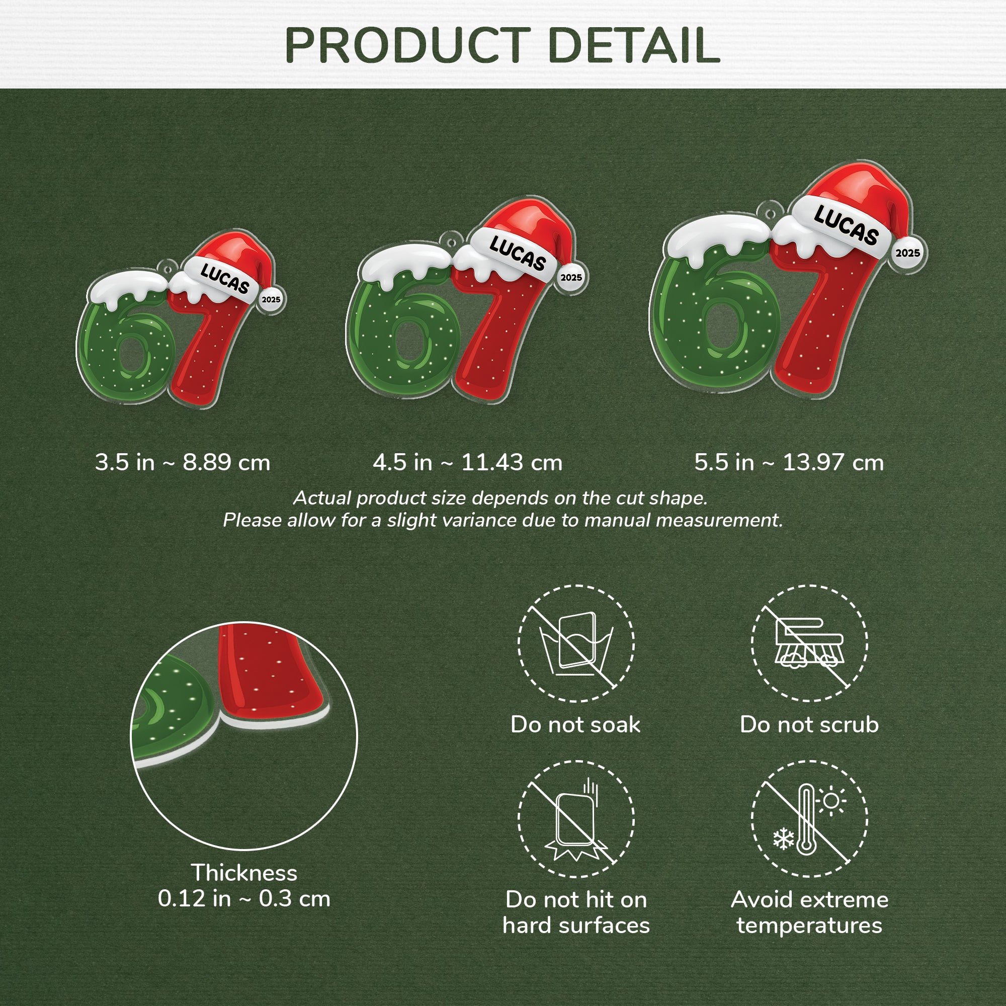 7316OUS3 3d printing effect acrylic six seven ornament custom christmas gifts for teens 7316OKV5B