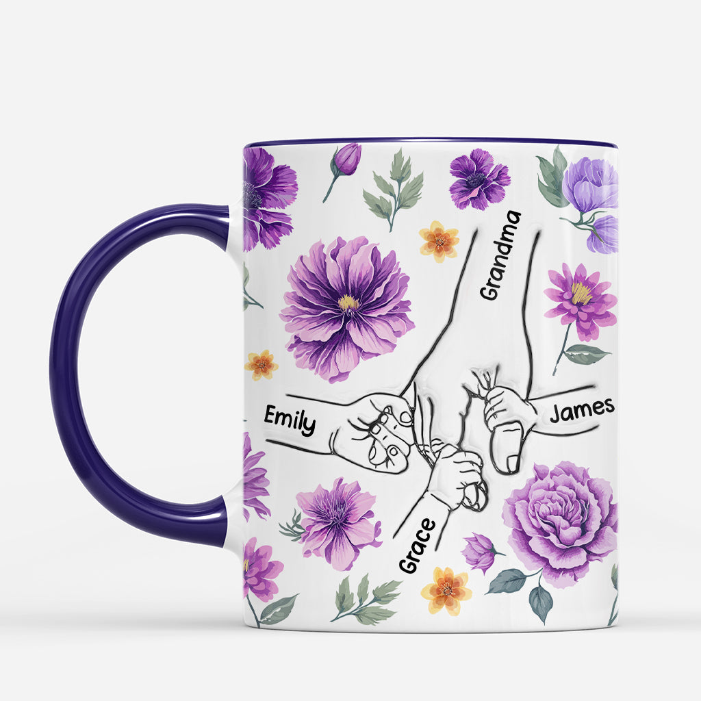7317MUS2 purple flower mugs personalized gifts for grandma mom 7317M3VAA