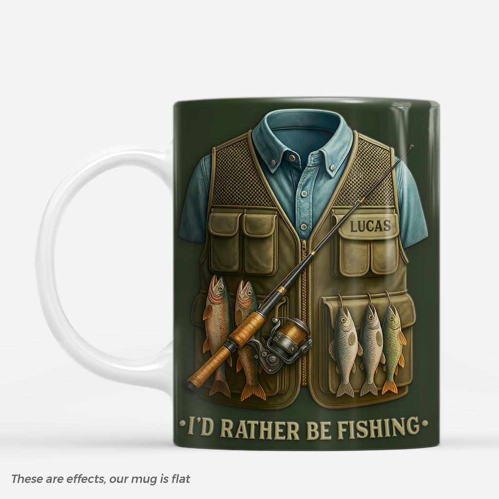 7323MUS1 3d printing effect id rather be fishing mug personalized gifts for fishers 7323M8TMB