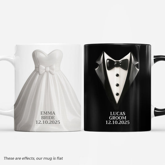 7343MUS1 3d printing effect bride and groom mugs_ personalized wedding gifts for couples 7343M_5b05cfea 4e0f 4cfa 8bee 212dc76cd621