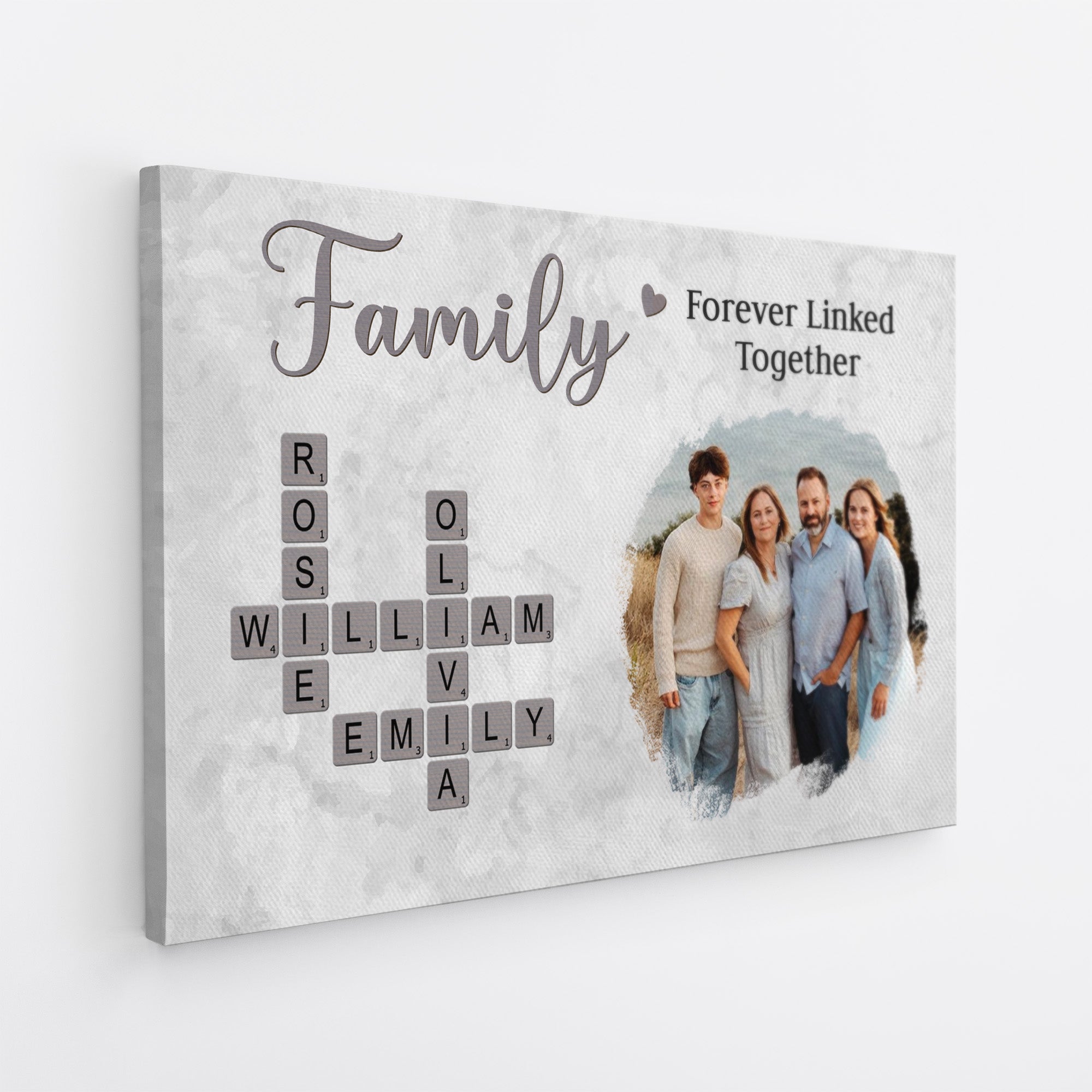 7347CUS1 custom family photo canvas_ family name crossword wall art 7347C3LTI_2