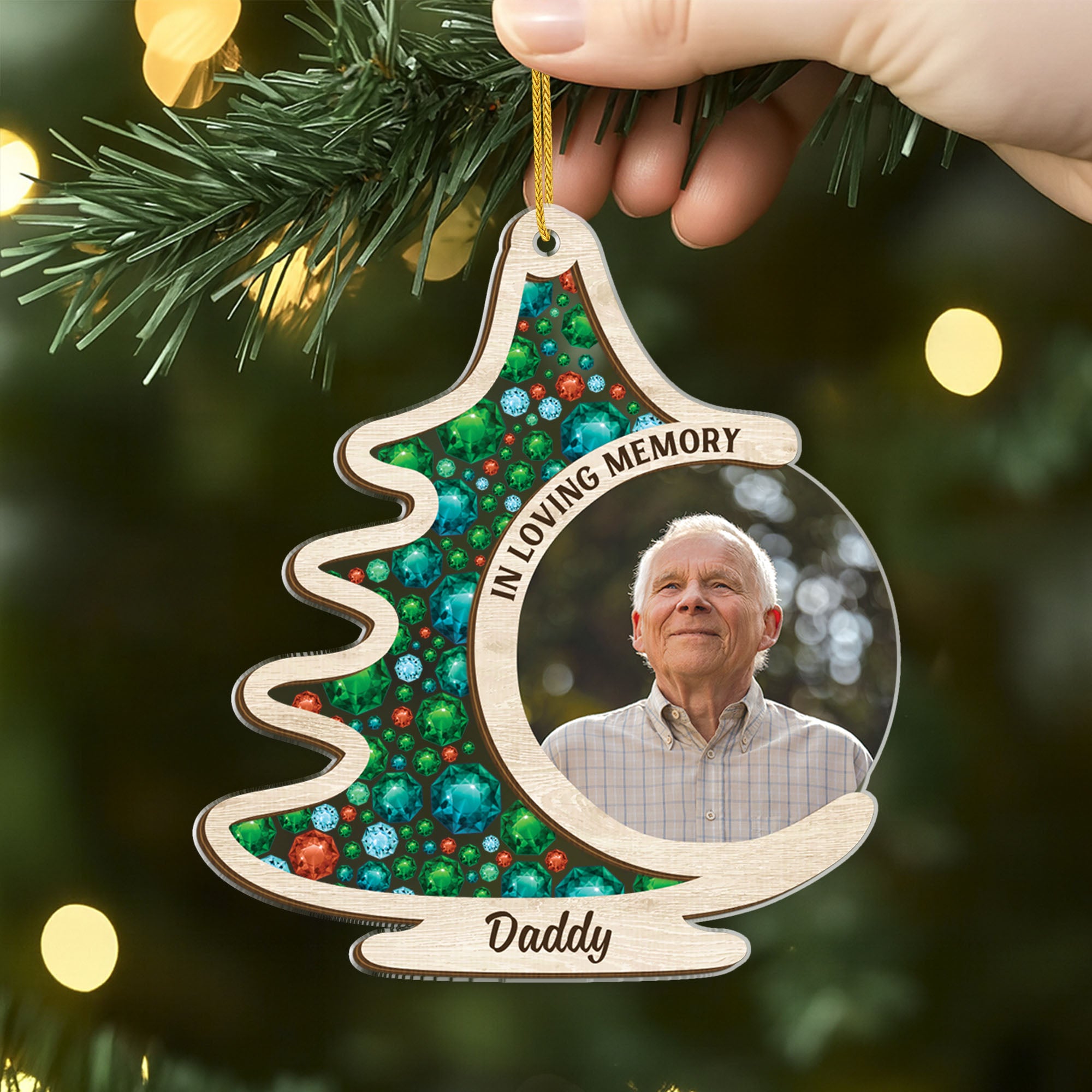 7350OUS2 acrylic memorial photo ornament custom memorial gifts for loss of mom dad 7350O3T5A