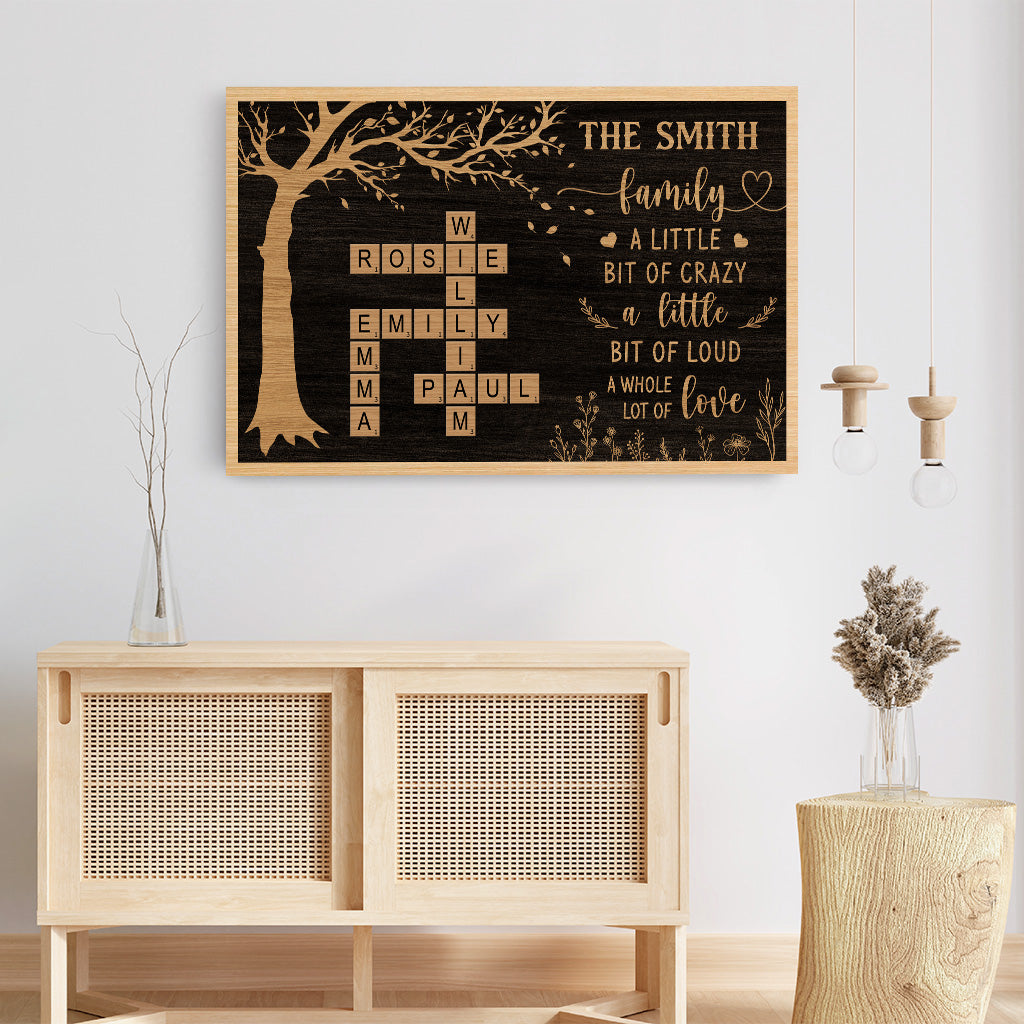 7355CUS3 custom family crossword canvas family a little bit of crazy wall art_ 7355CKPZI