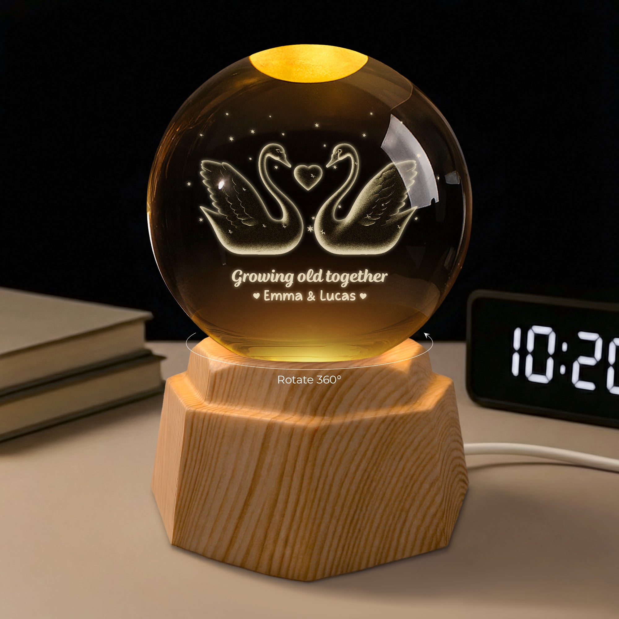 7366LUS2 together since 3d crystal ball lamp personalized gifts for couples 7366L8PCG