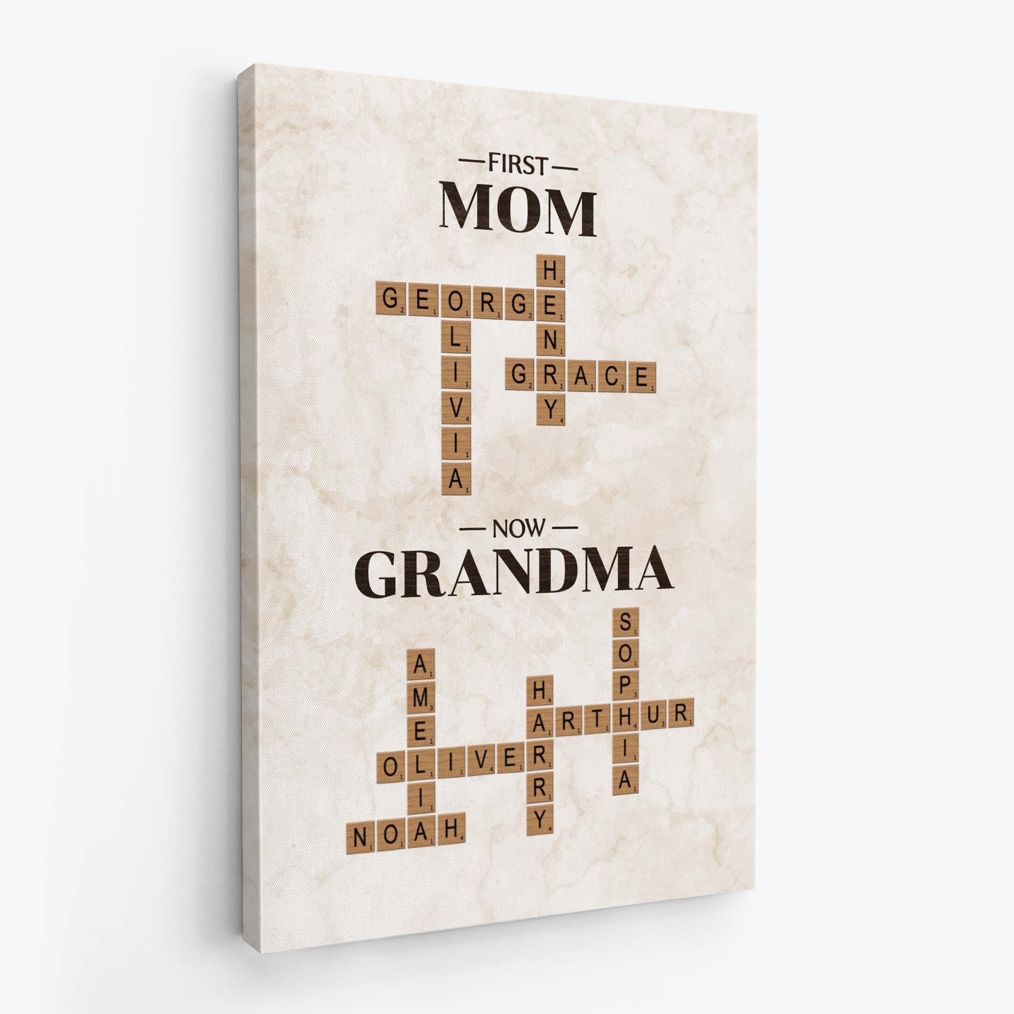 7385CUS2 first mom now grandma_ canvas personalized grandma gifts 7385C6V5A