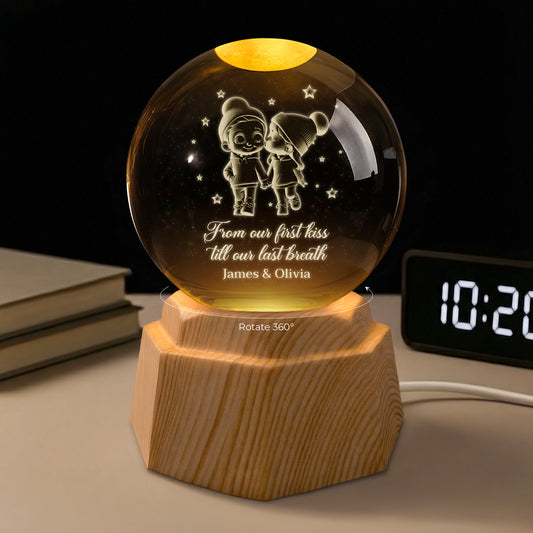 7408LUS1 cute couple 3d crystal ball lamp custom gifts for couples 7408L