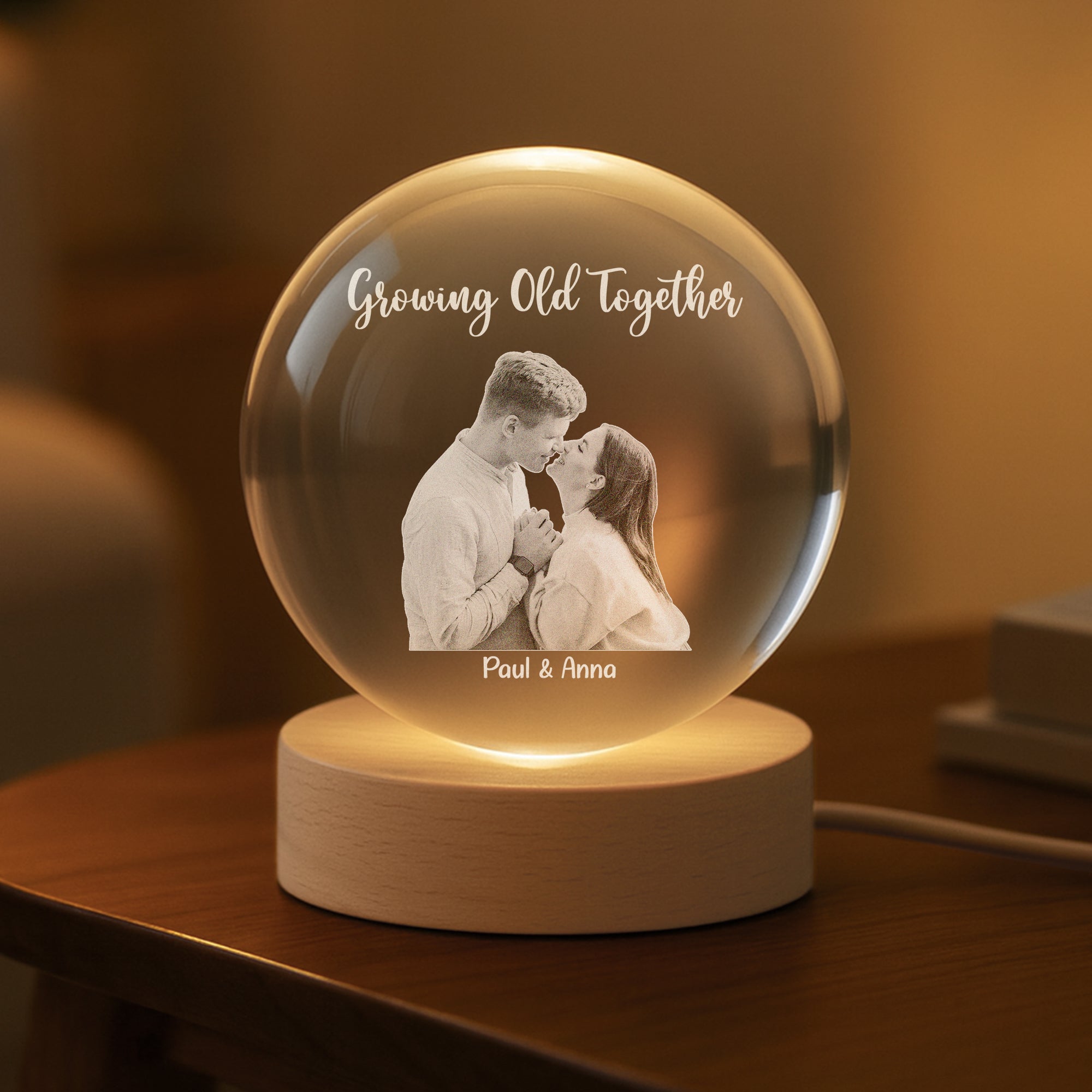 7418LUS2 custom photo crystal ball lamp personalized gifts for couples 7418L3PCG