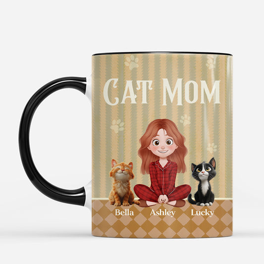 7424MUS1 striped cat mom mug personalized cat and owner mug 7424M8TAD