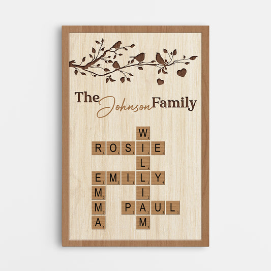7451CUS1 family crossword art personalized family canvas with names 7451C3PZI