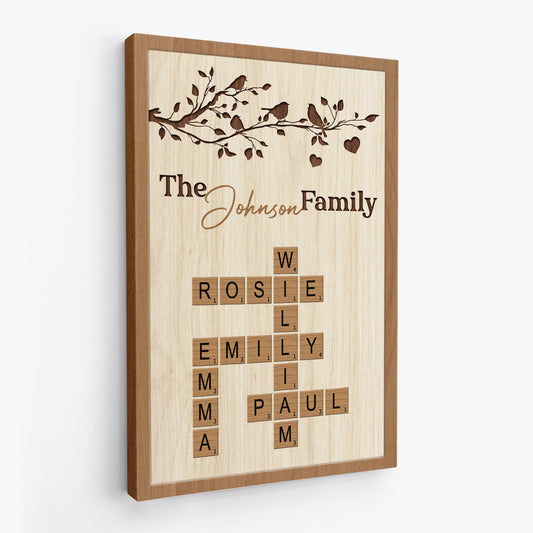 7451CUS2 family crossword art personalized family canvas with names 7451C3PZI