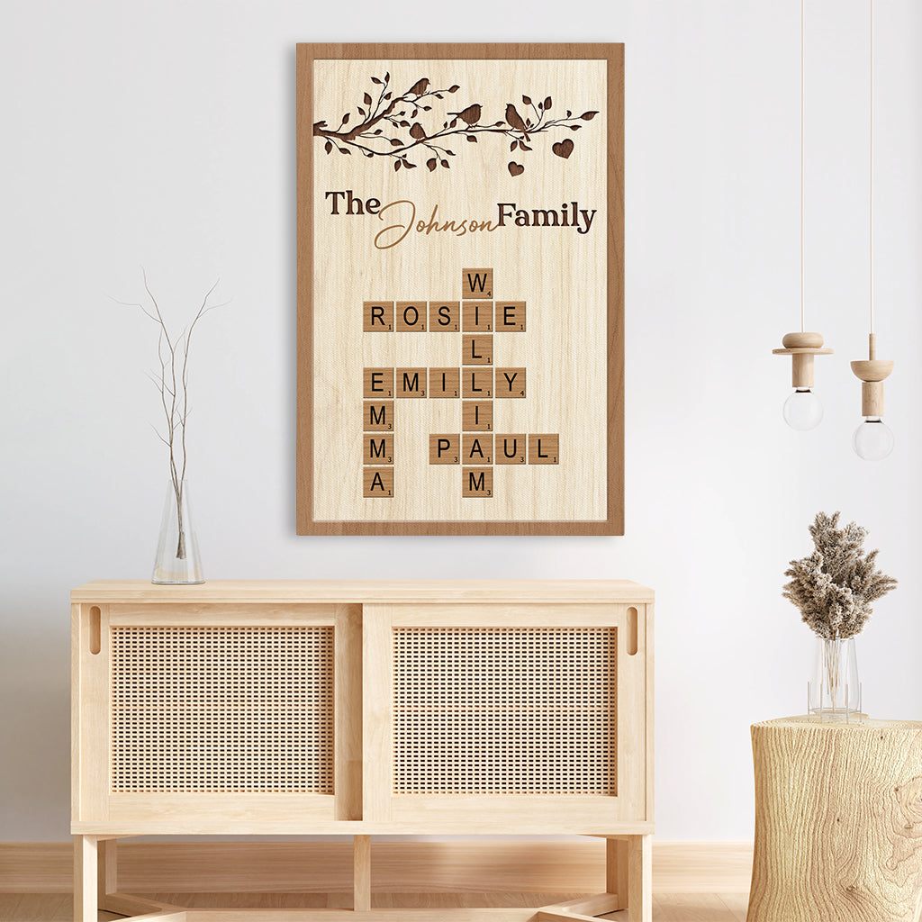 7451CUS3 family crossword art personalized family canvas with names 7451C3PZI