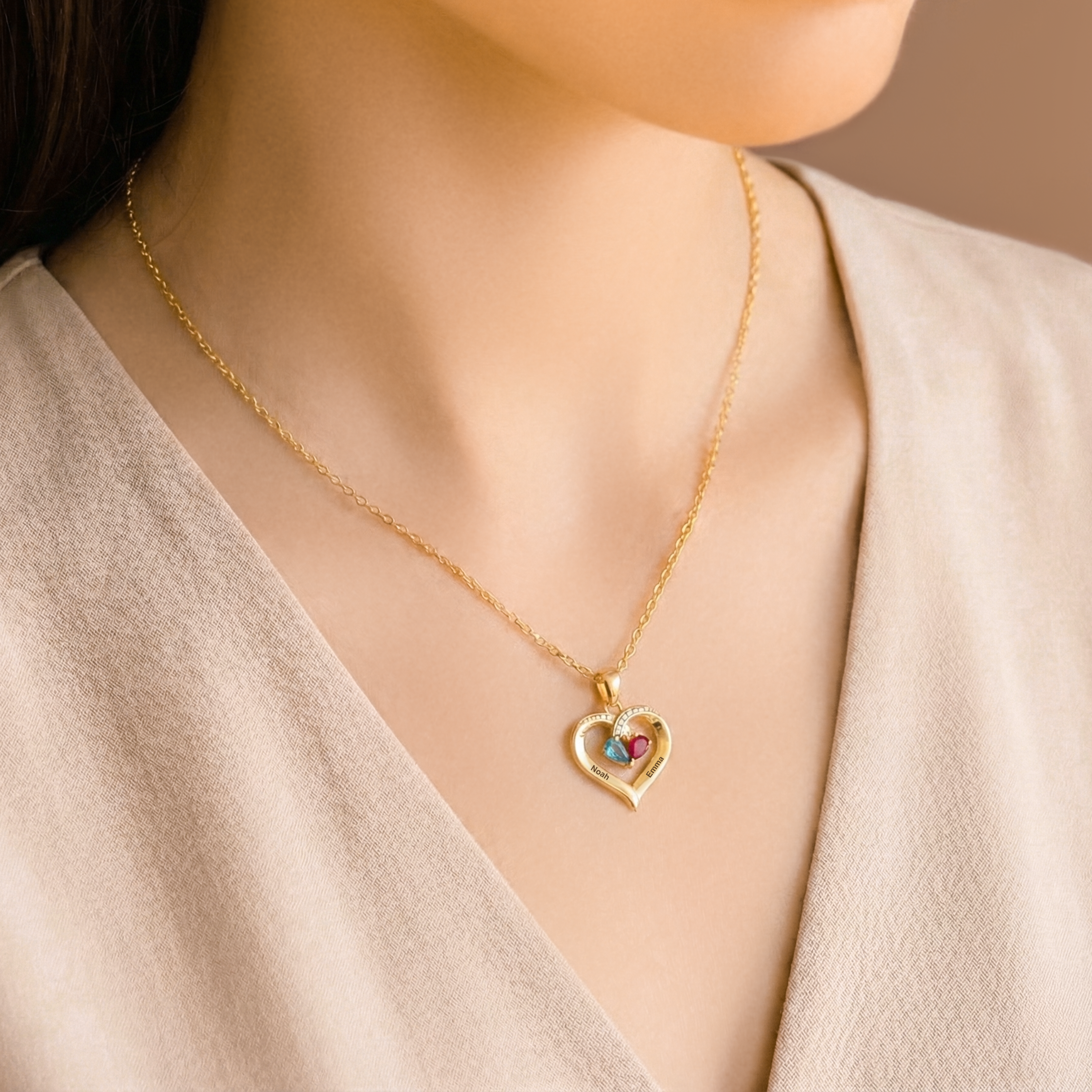 7460JUS2 heart necklace with name and birthstone_ custom gifts for couples him her 7460J0P5G