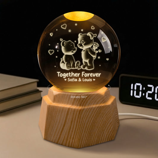 7471LUS2 bear 3d crystal ball lamp personalized gifts for couples 7471L3PCG