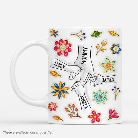 7486MUS1 3d printing effect crystal flower mug with names custom gifts for mom grandma 7486M6PNA