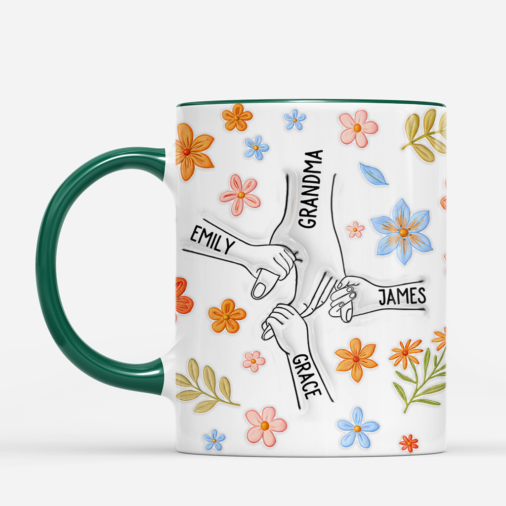 7488MUS4 3d printing effect hand holding mug with names personalized gifts for mom grandma 7488M6FAA